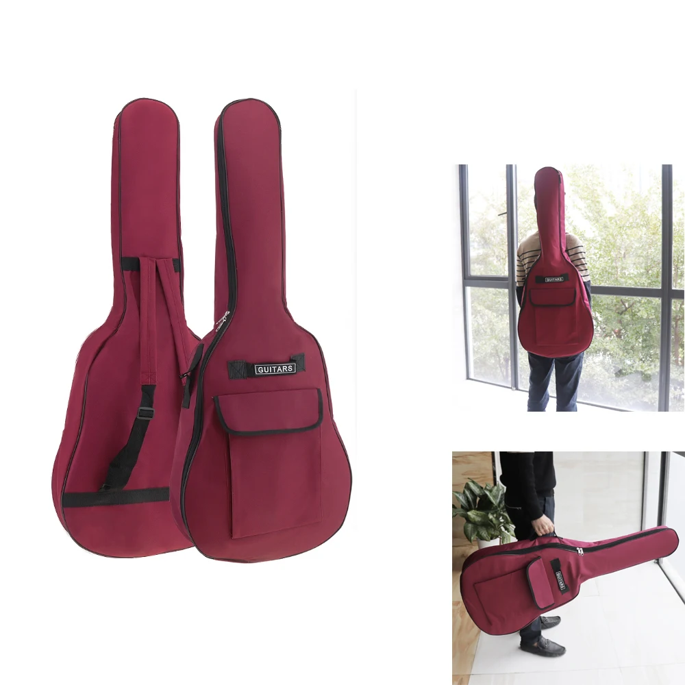 1 pc 36 / 40 / 41 Inch Guitar Case Waterproof Gig Bag Oxford Fabric Double Straps Padded Cotton Soft Backpack Guitar Bags