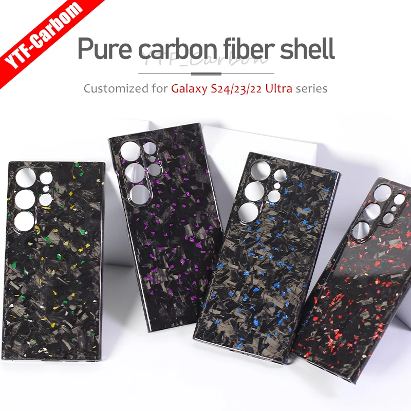 

Чехол из углеродного волокна YTF-Carbon для Samsung Galaxy S24, ультра-падение, кованое углеродное волокно, тонкий дизайн, чехол S23 ultra s22u