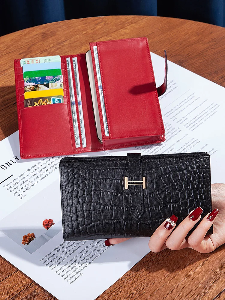 portefeuille-long-haut-de-gamme-en-cuir-a-motif-crocodile-compact-avec-cordon-de-serrage-universel-en-cuir-veritable-a-l'interieur-et-a-l'exterieur-double-portefeuille
