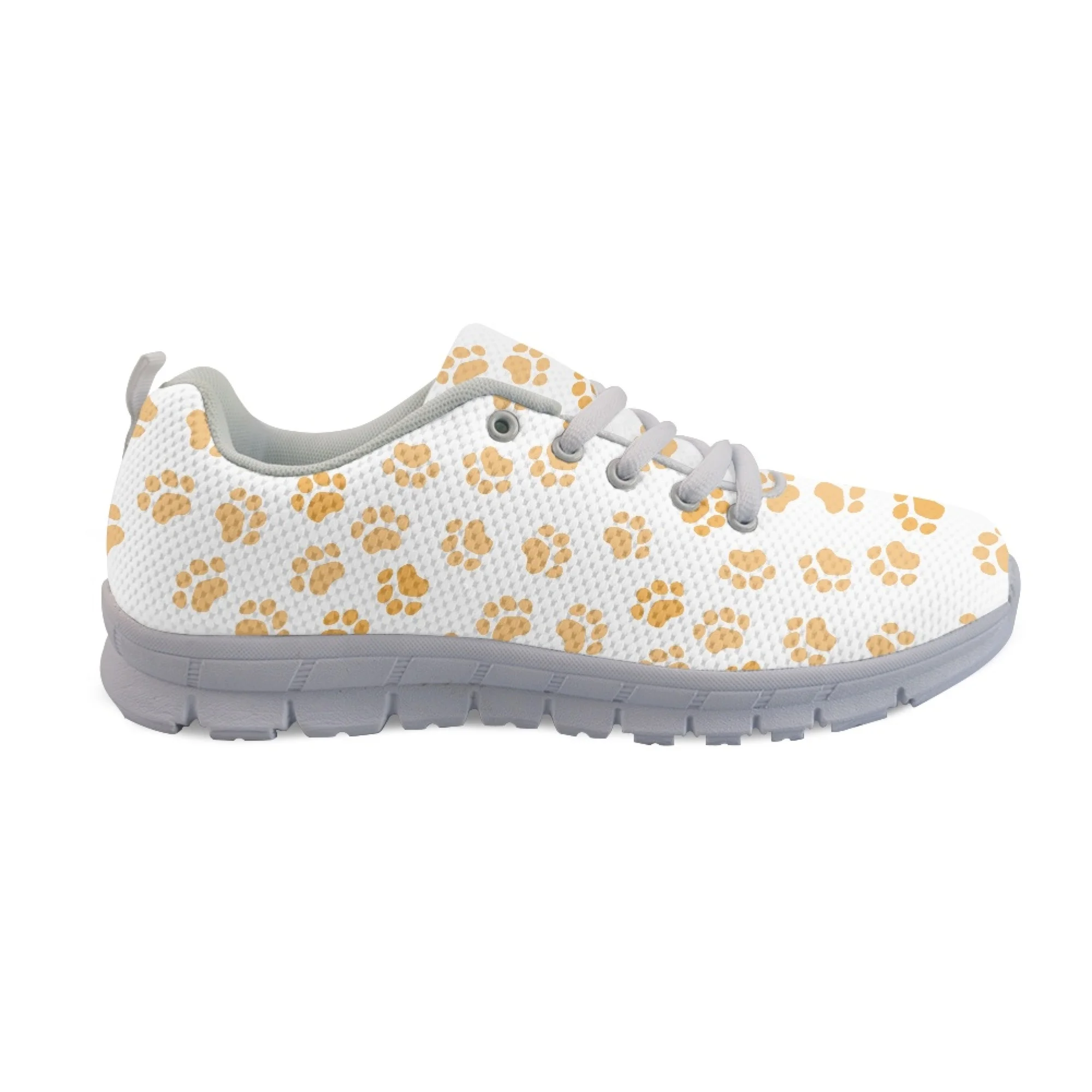 Yikeluo New Ladies Casual Mesh Sneakers Dog Mom Paw Design Print Women Flats Shoes Light Lace up Walk Shoes Zapatos Mujer