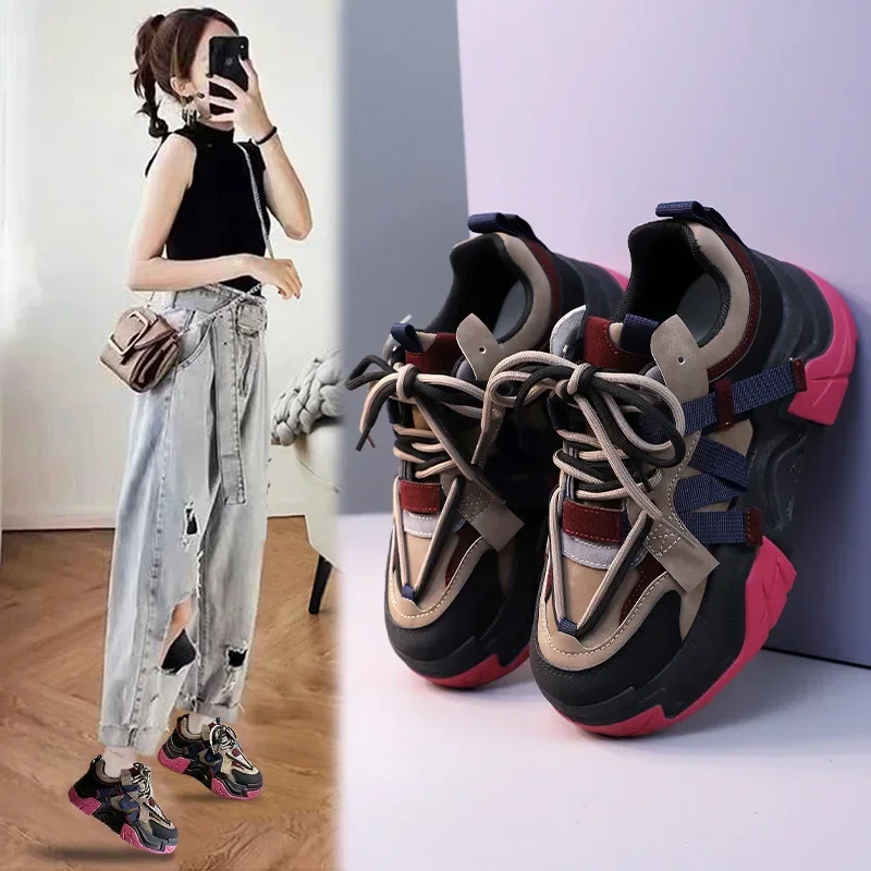 Sneakers for Women with Free Shipping 2023 Designer Platform Casual Sports Running Vulcanized White Shoes Female Chunky Sneaker