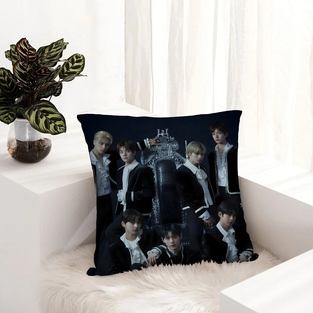 

Kpop E-Enhypen Pillow Case Plush Fabric Soft Pillowcase Double Sided Print Sofa Cushion Cover Throw Pillow Cover