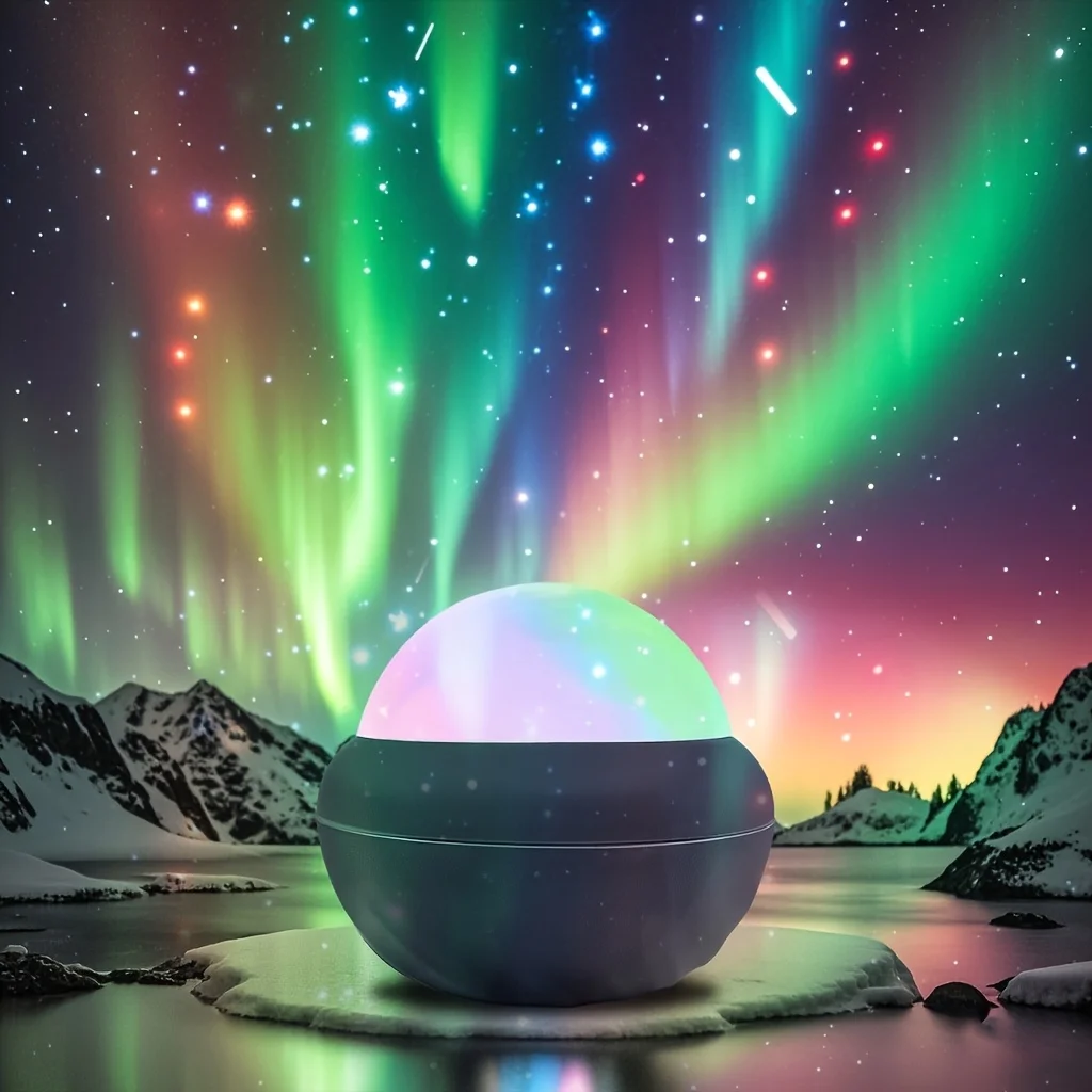 New Magic Ball LED Northern Lights Water Ripple Starry Sky Projector Lamp Romantic Rotating Ambience Room Bar Party Night Light