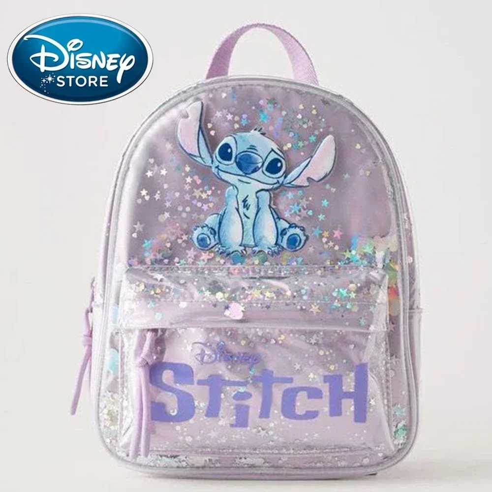 New Disney Plush Backpack Ins Japanese Blue Stitch Funny Cartoon Large-Capacity Student Backpack Kindergarten Bag Child Gift