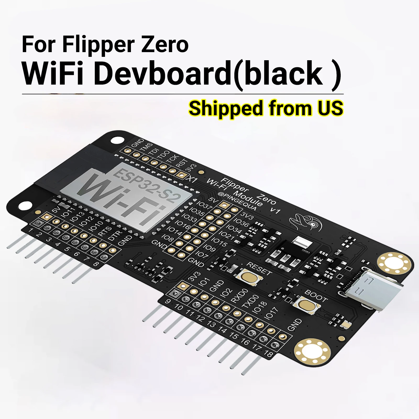 

Flipper Zero Wi-Fi Devboard(Black) with Pre-Installed Marauder Firmware, ESP32-S2 Chipset for Wireless Penetration Testing, SSID