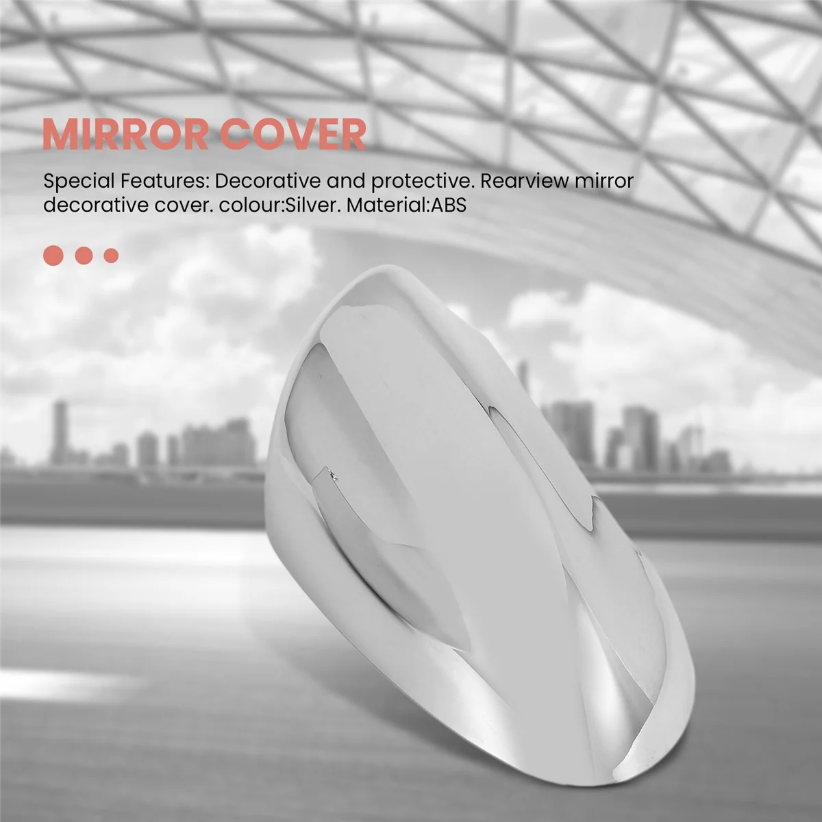

#907D 2Pcs Abs Rear View Side Door Mirrors Cover Trim Car Styling (Silver)
