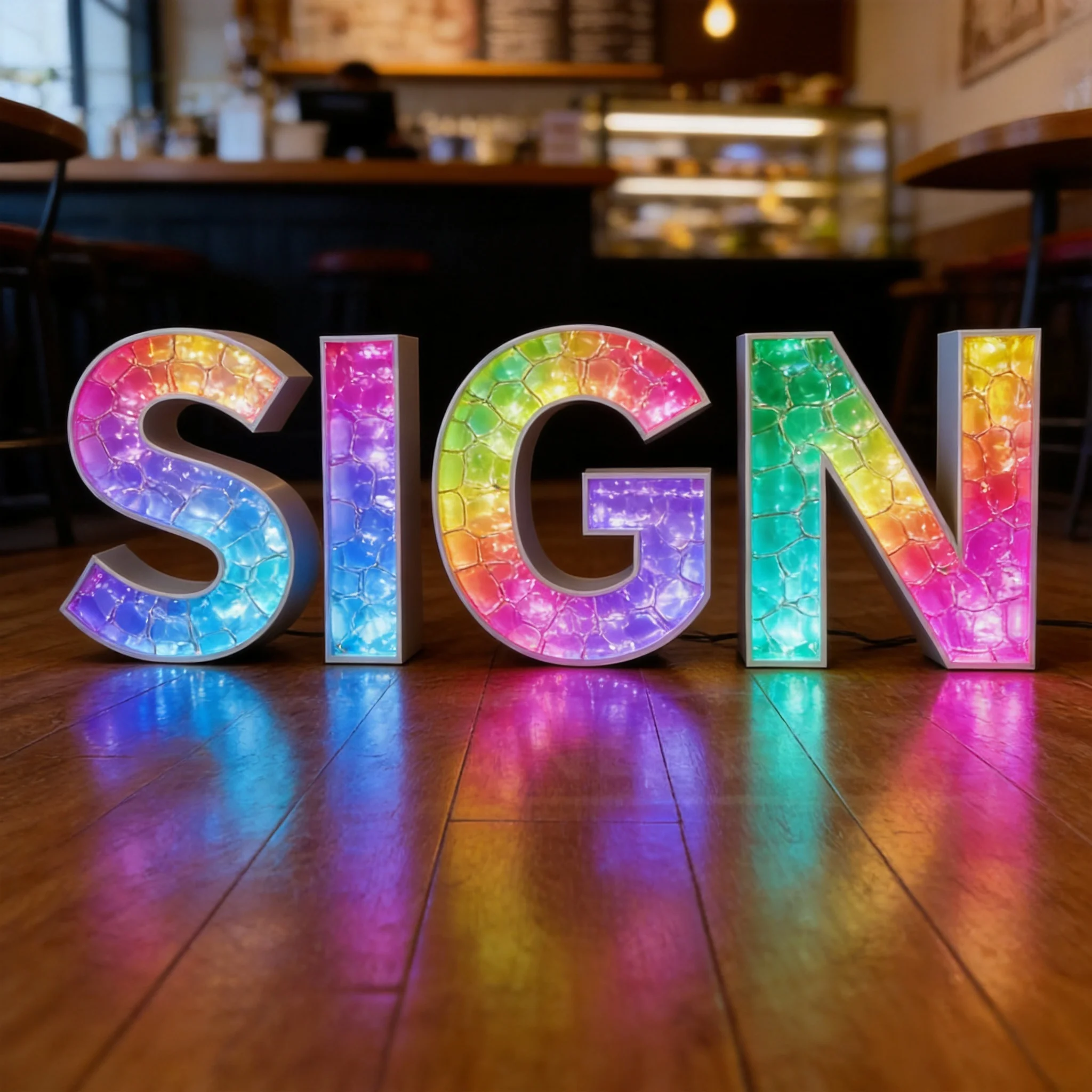 Outdoor RGB Metal 3D LED Letter Sign, Custom Diamond Luminous Advertising Letters for Storefront, Wedding and Party Decoration