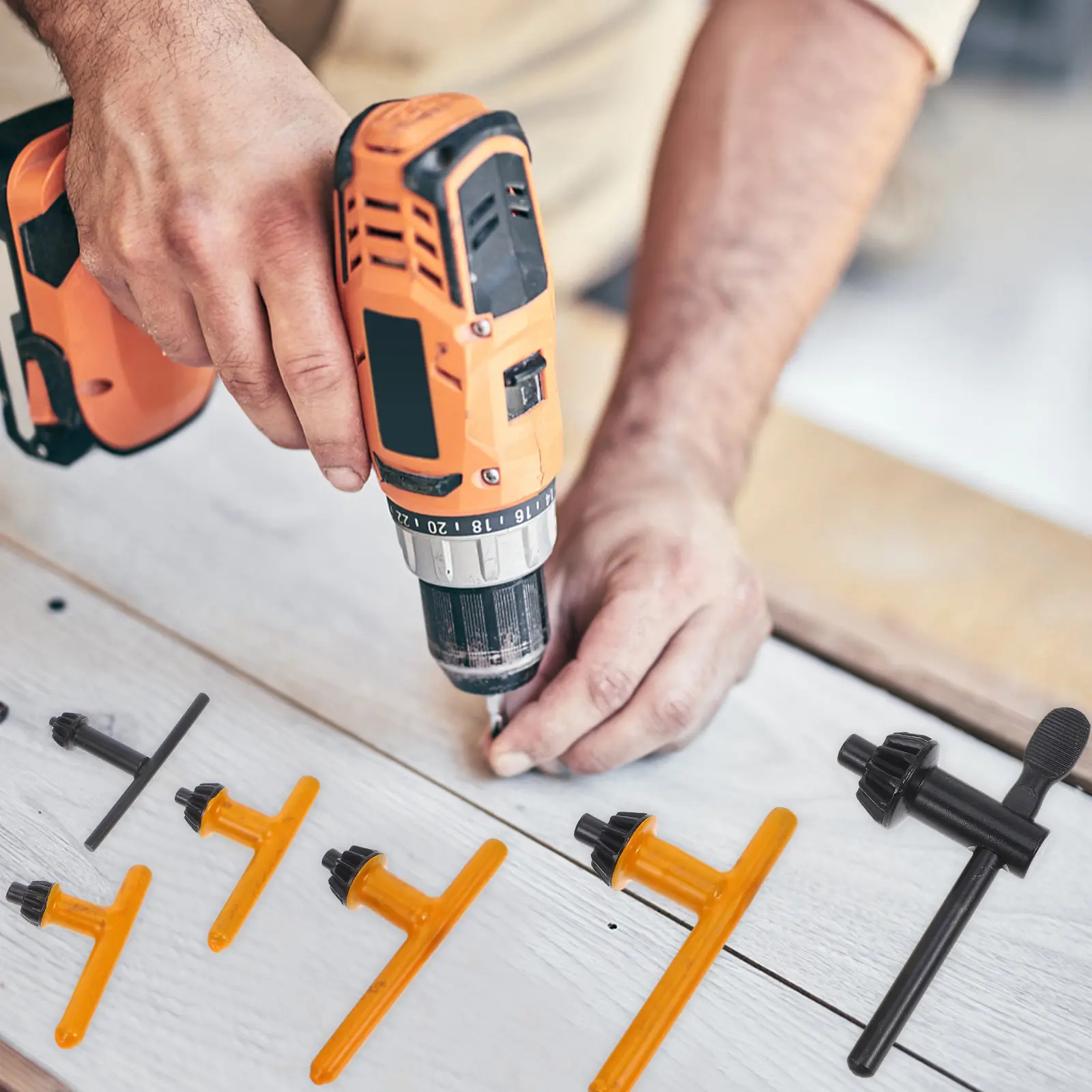 

Набор из 6 ключей для сверлильных патронов с эргономичной рукояткой, регулируемый ключ для электродрели, зажимной инструмент 4 мм, 6 мм, 10 мм, 13 мм, 16 мм, 20 мм