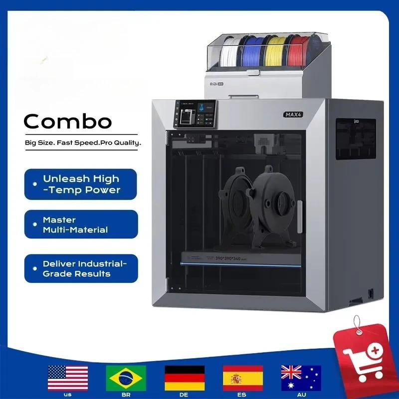 2026 hot sale for QIDI MAX4 Combo CoreXY 3D Printer Industrial Large Scale High Speed Enclosed Chamber Engineering Filament