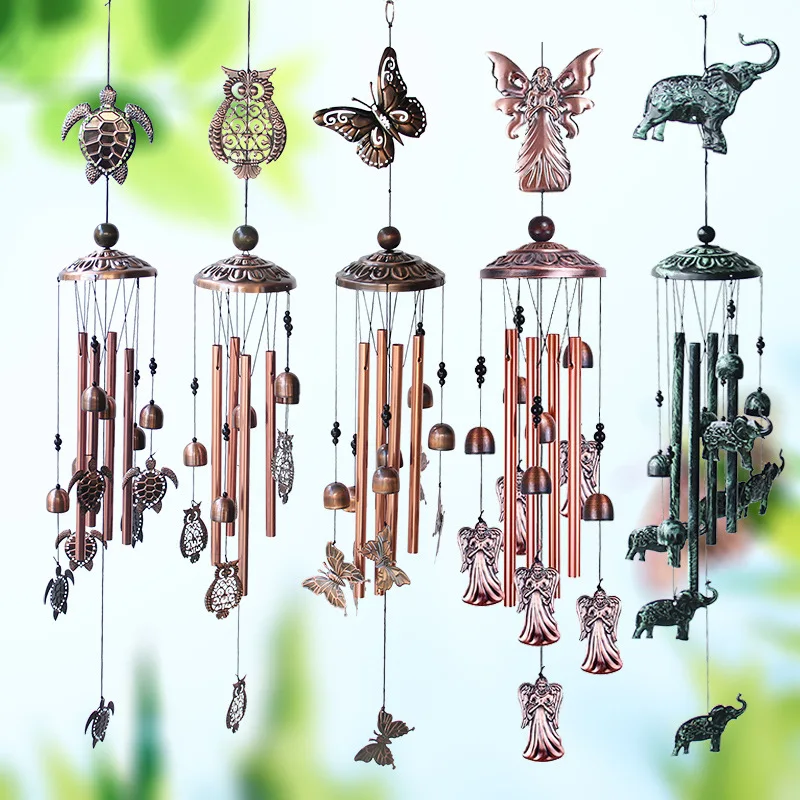

Aluminum tube Hummingbird Wind Chime Bronze Retro Iron Wind Chimes Wind Bells for Indoor and Outdoor Home Garden Decoration Gift