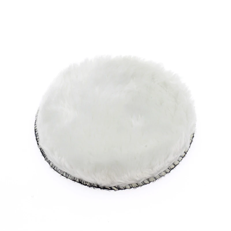 5\'\' Polishing Inch Pads 125mm Car Buffing Waxing Artificial Wool Polisher White Set Accessories Bonnet Rotary Tool