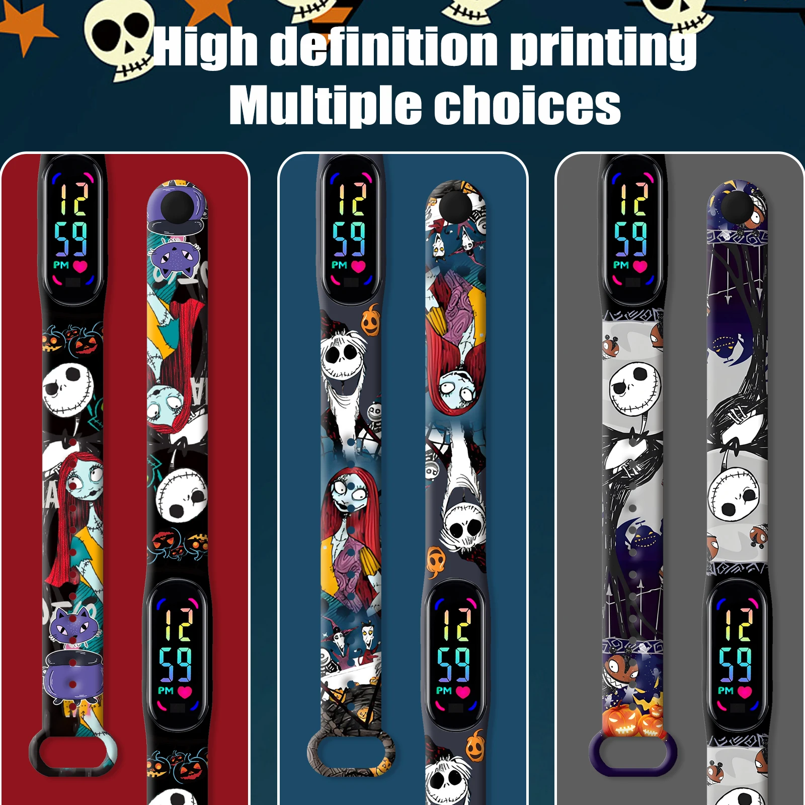 Pasek do zegarka Disney Hallow do Xiaomi Mi Band 7 6 5 4 3, wymienny pasek na nadgarstek, bransoletka do smartwatcha Mi Band, akcesoria