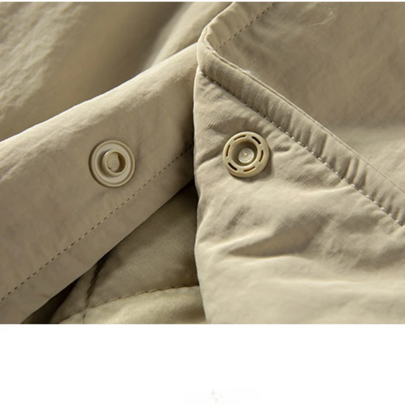 Giacca in cotone di media lunghezza retrò da uomo semplicità giapponese Casual trapuntata con risvolto addensato cappotto maschile impermeabile