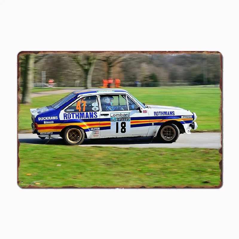 

1977 Rothmans Escort MK2 Classic Car Vintage Poster Metal Sign Bar Interior Bedroom Wall Vintage Home Decor Room Decoration