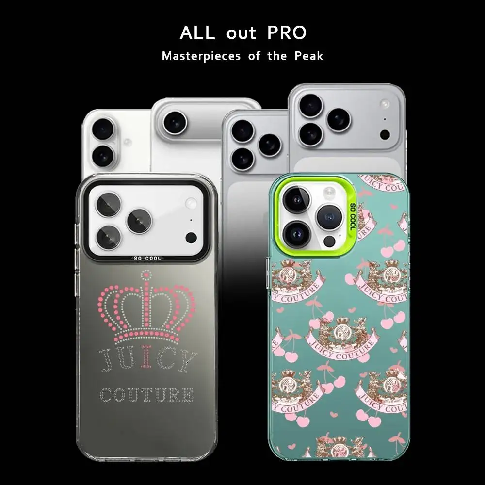 

Juicy Couture-s Phone Case For iPhone17,16,15,14,13,12,11 Pro Max Blcak Matte Shockproof Cover