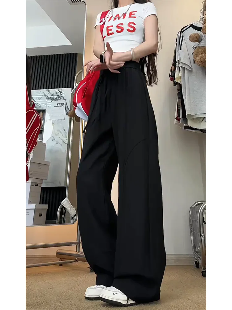 

Ice Silk Wide Leg Pants Men Women Summer Thin Loose Linen Casual Straight Cotton Linen Trousers New Chinese Sle Loose Fit