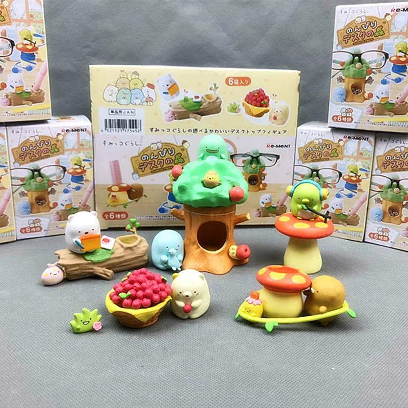 Original Japan Re-ment Cute Anime Figure Sumikko Gurashi Corner Of Leisure Forest Kawaii Miniature Holder Figurine Candy Toys