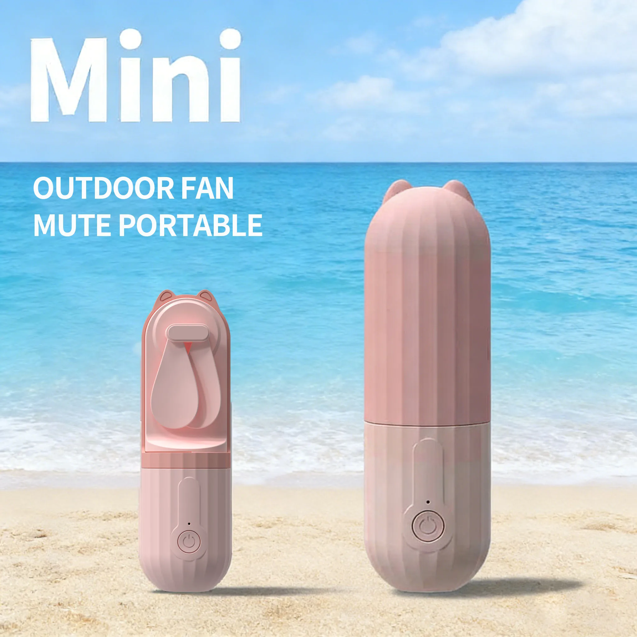 

Миниатюрный портативный вентилятор с подсветкой, мощный, бесшумный, для улицы, с функцией зарядки, компактный, для путешествий.