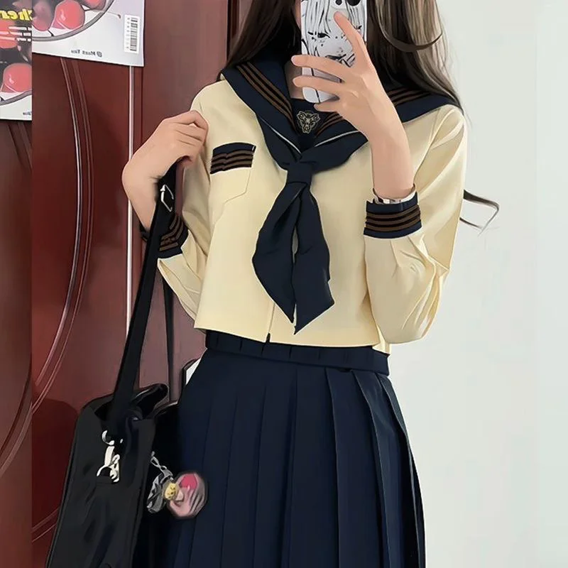 Costume cosplay uniforme scolastica per ragazze uniforme scolastica giapponese Anime Girl Lady Lolita Sailor Top cravatta gonna a pieghe