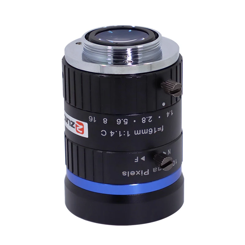 ZLKC 10MP Lens 16mm 1 Inch C Mount F1.4 10Megapixel Low Distortion Machine Vision Manual iris Lens for Industrial Camera