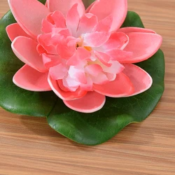 1PC Artificial Lotus Plant Flower Water Lily Floating Flower Lifelike Micro Landscape Colorful Artificial Ornament Garden Decor