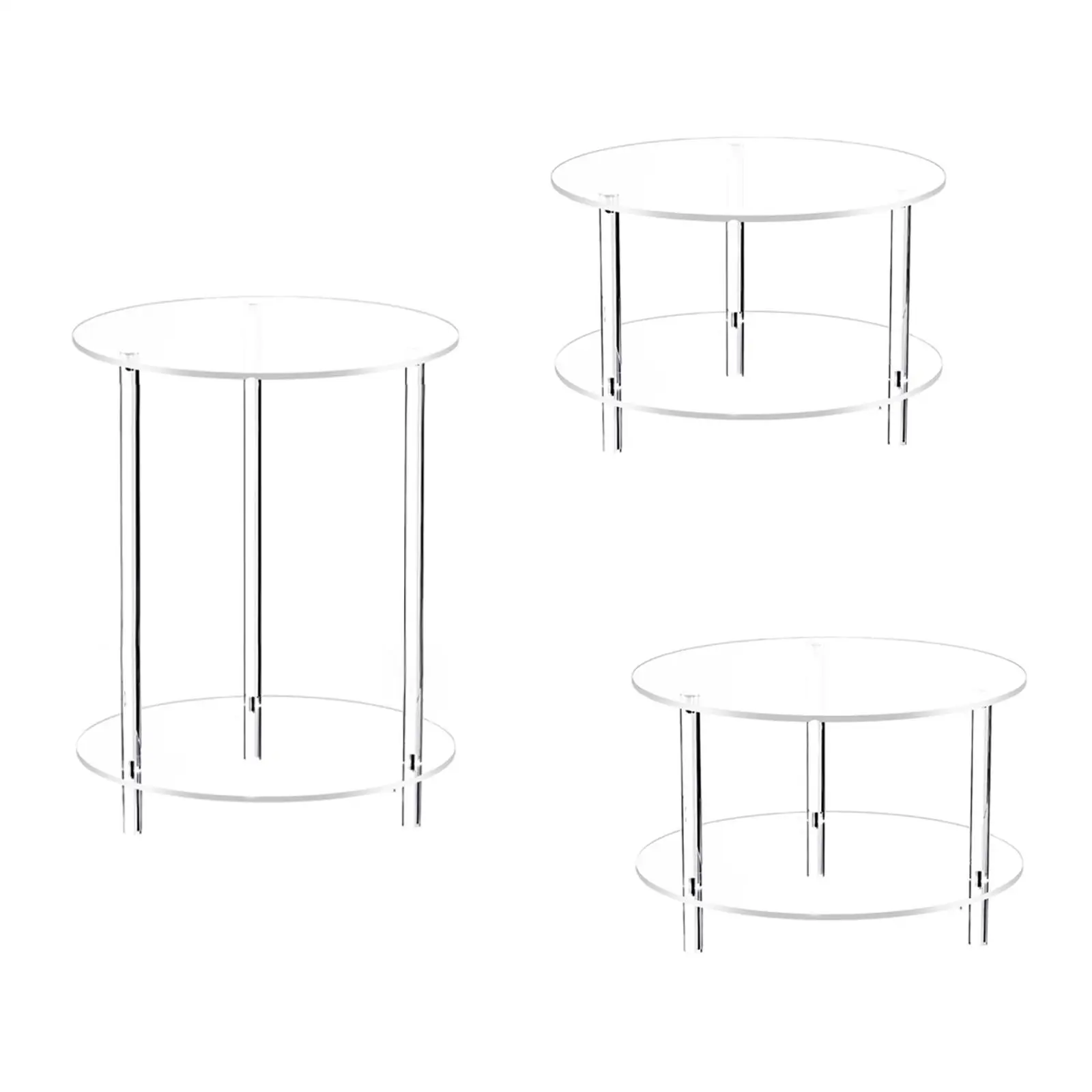 Modern Acrylic Auxiliary Side Table Round Small Nightstand for Bedroom Hallway Compact Room Center