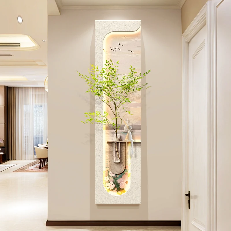 Art home decoration painting corridor back wall sandstone luminous LED painting factory wholesale hydroponics green plants