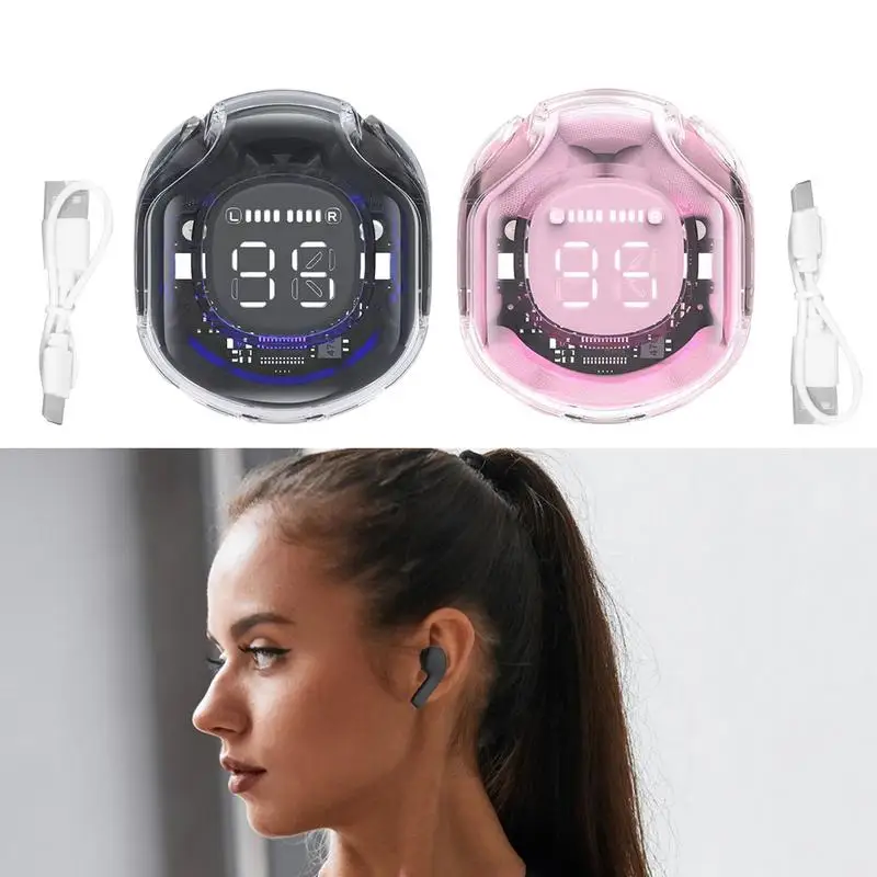 인이어 무선 이어버드, 깨끗한 체육관 헤드폰, 땀 방지 무선 이어폰, LED 디지털 디스플레이, 멋진 무선 이어버드, 5.4
