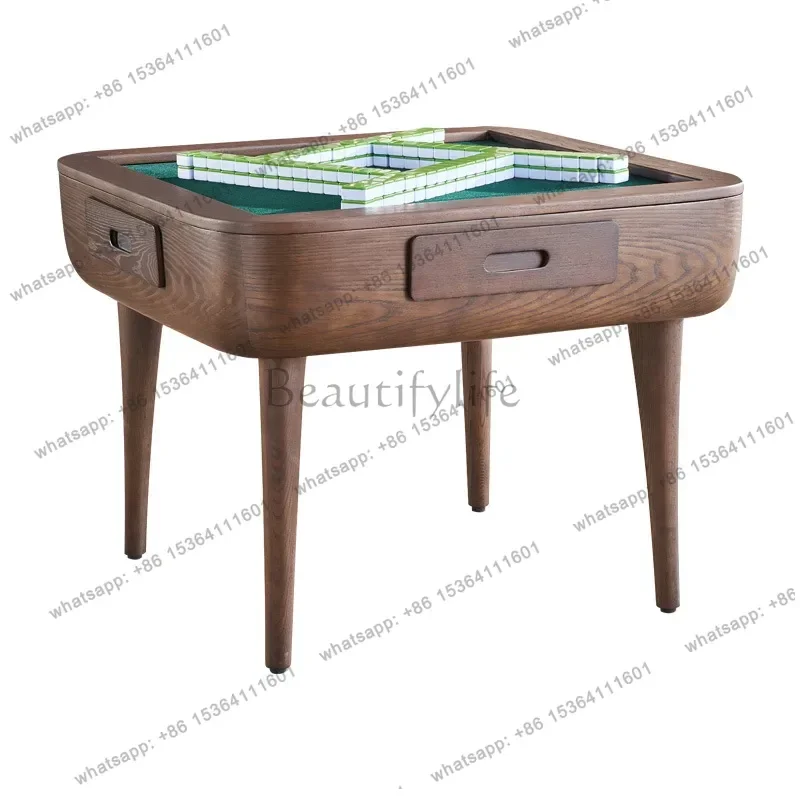 

Ashwood household solid wood mahjong machine dining table integrated dual-purpose Chinese modern light luxury automatic