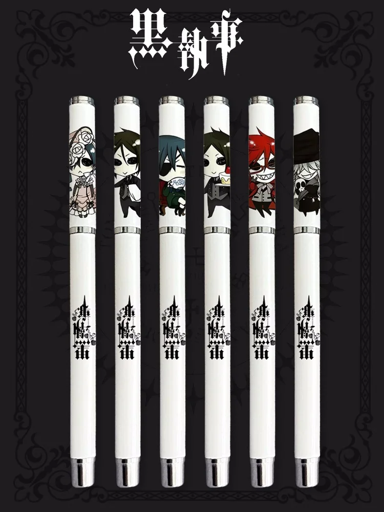 

Anime Black Butler Black Ink Gel Pen 0.5mm Graffiti Writing Pens Student School Stationery Cosplay Gift 7405