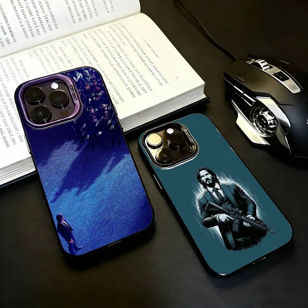 

Film J-John W-Wick B-Bab Black Candy silver phone case Phone Case For iPhone17,16,15,14,13,12,11 Plus,Pro Max