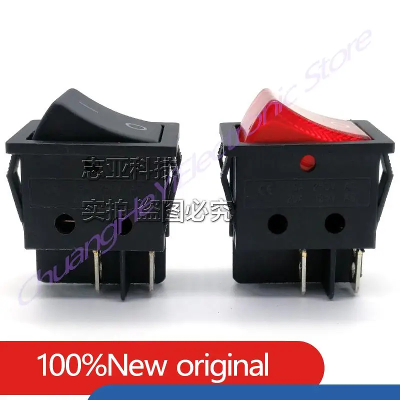 Ship Type Switch KCD4 Double Card Black 2 Speed 16A 250V High Current Power Supply Warping Switch