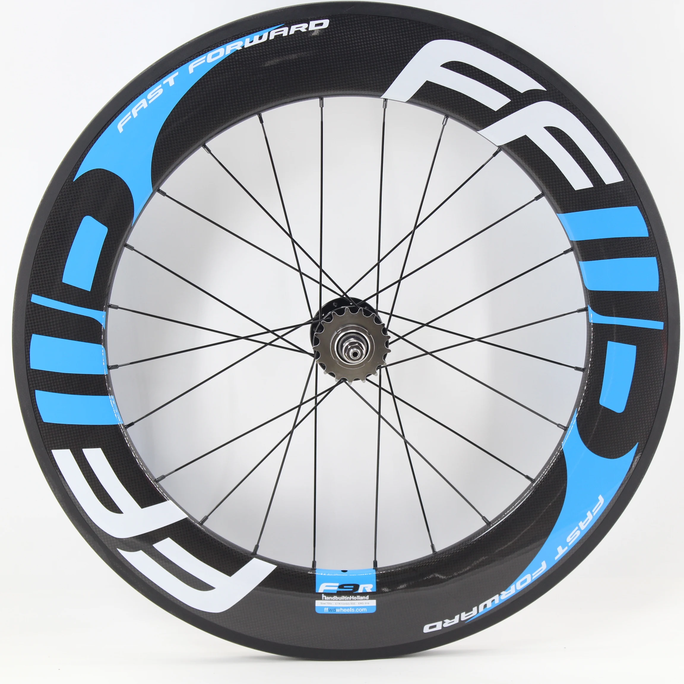 New Blue Color 700C Track Fixed Gear Bike Aero 3K UD 12K Full Carbon Fibre Bicycle Wheelset Carbon Tubular Clincher Tubeless Rim