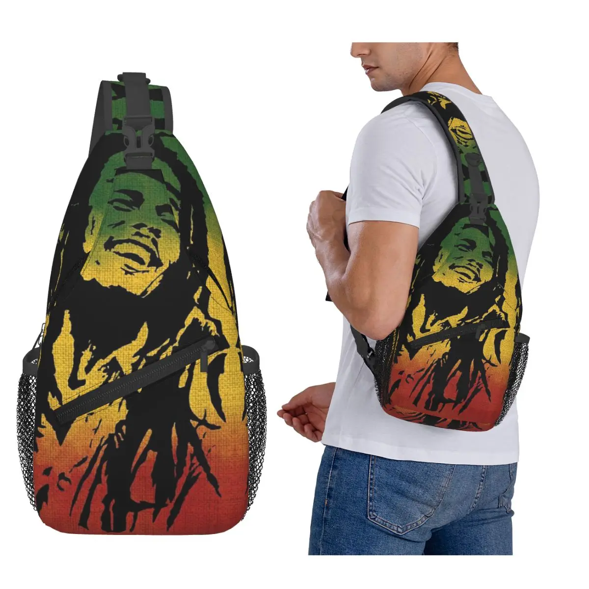

Ямайка Регги Рок Боб Марли нагрудная сумка мужской слинг рюкзак через плечо нагрудная сумка дорожный походный рюкзак сумка на плечо
