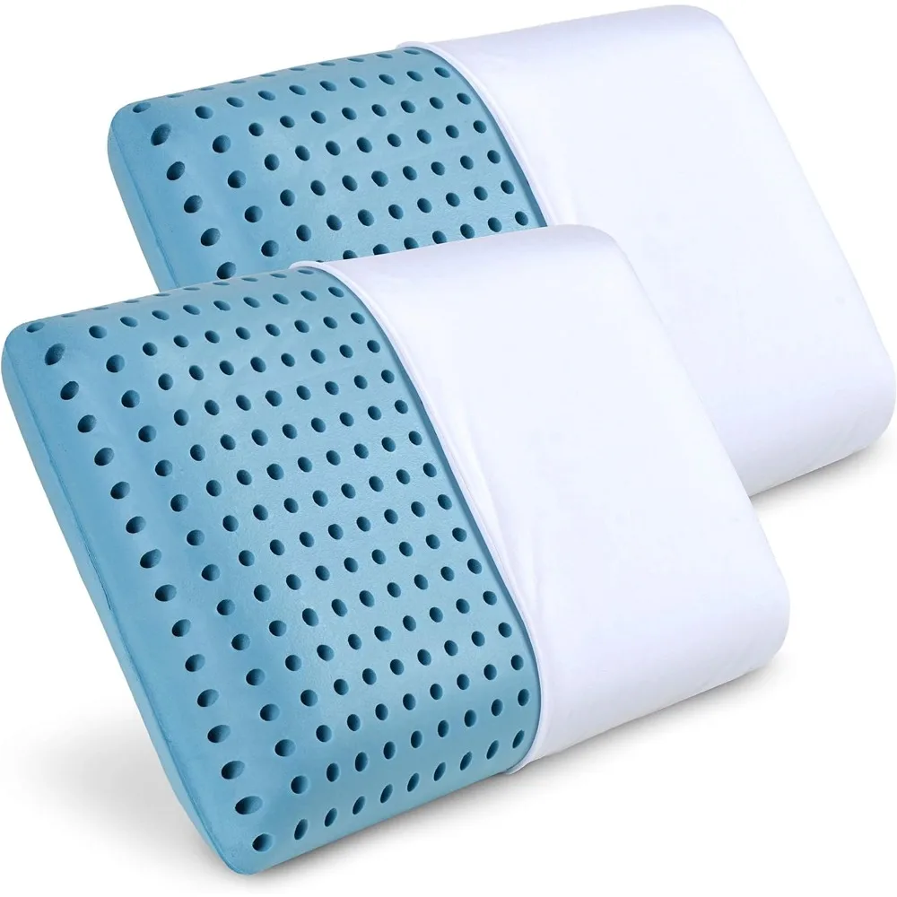 

Охлаждающие подушки из пены с эффектом памяти Pharmedoc, 2 упаковки, вентилируемая Прохладная Подушка для кровати, стандартные подушки для чтения и отдыха на кровати