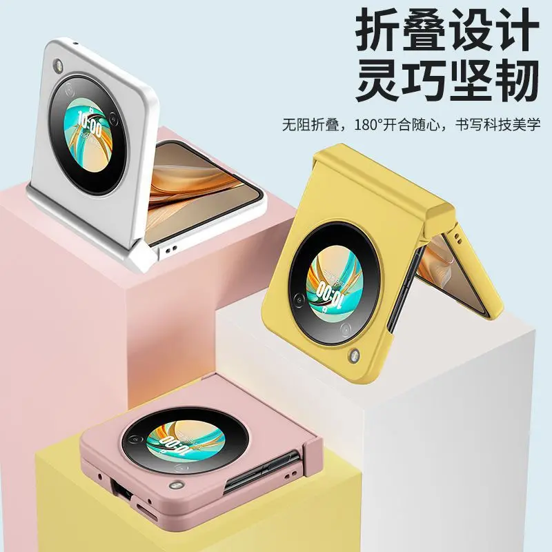 

Skin-Friendly Three-Section Flip Phone Case for nubia Flip Foldable Screen Full Coverage Drop Protection Cover for Men and