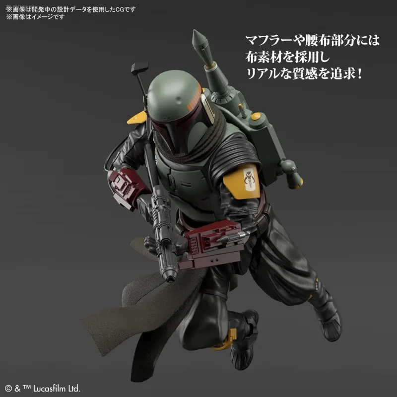 BANDAI Echte STAR WARS-serie Bandai Star Wars geassembleerd karakterserie 1/12 Boba Fett (Mandalorian) plastic montagemodel