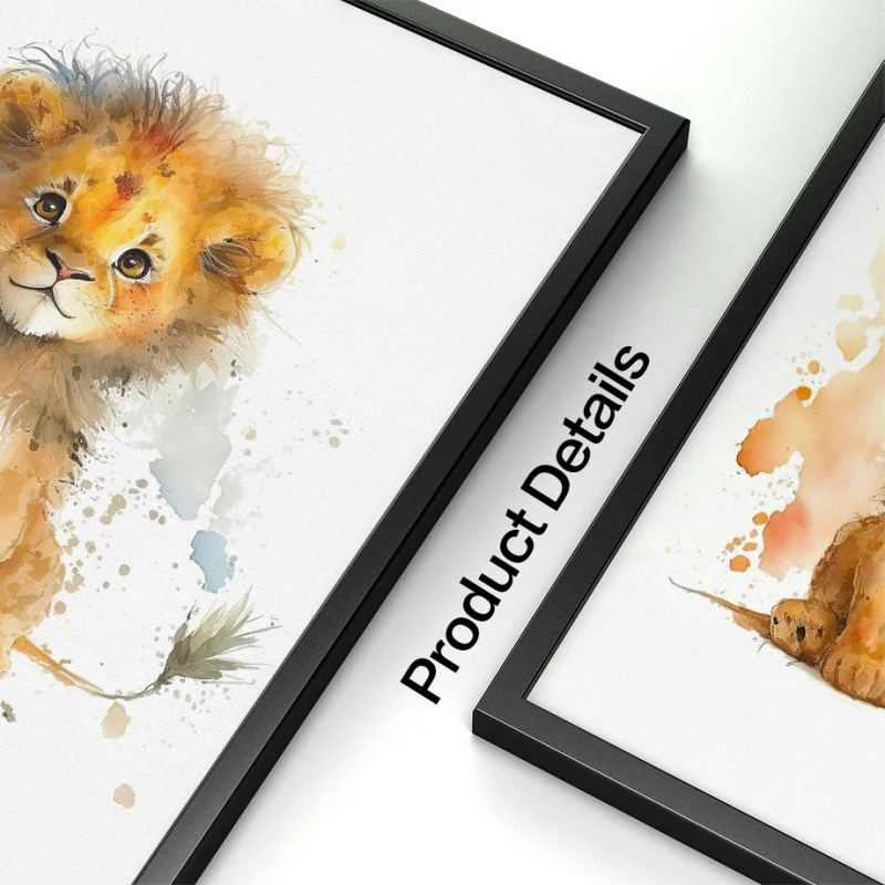 Elephant Lion Canvas Painting Giraffe Tiger Spot Wall Art Animal Poster Pictures Children\'S Room Decoration