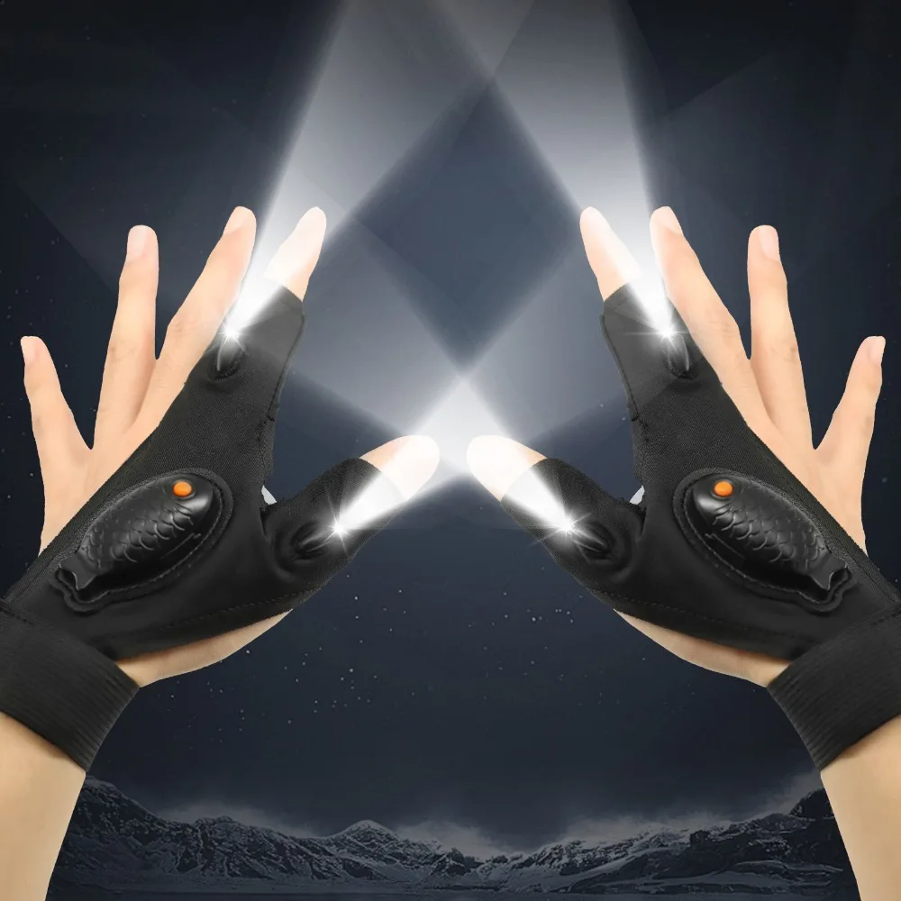 

Унисекс светодиодные перчатки с тремя четверти пальцами, перезаряжаемое освещение для рыбалки на открытом воздухе, езды на велосипеде, ночной работы и ремонта автомобилей