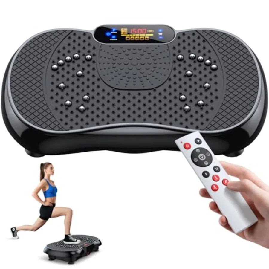 

Vibration Plate Exercise Machine 2025 Upgraded Vibrating Plate for Lymphatic Drainage Weight Loss 330Lbs 999 Adjustable Speeds