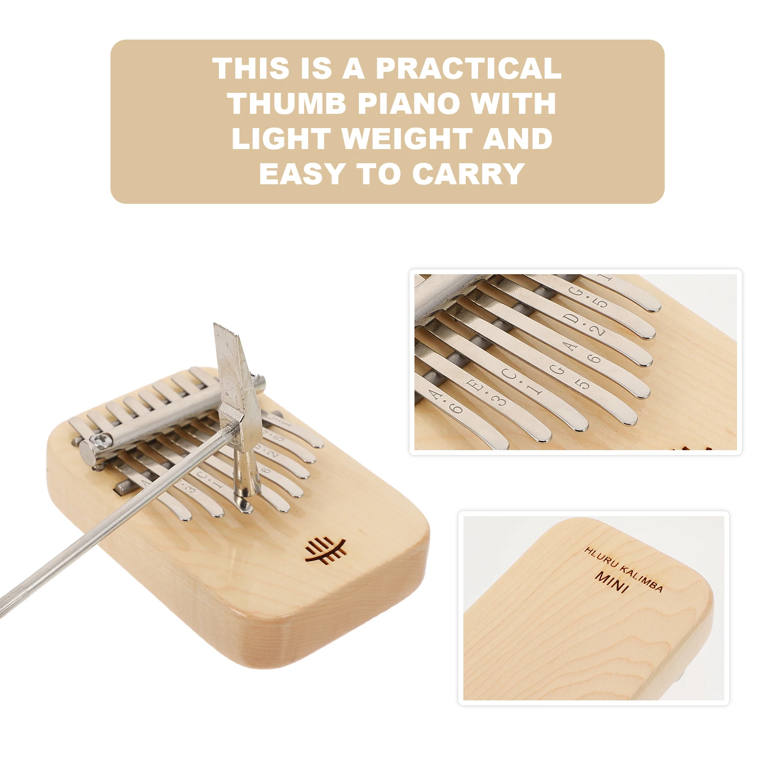 

Thumb Creative Kalimba Outdoor Music Instrument Piano Tuning Finger Stainless Steel Delicate Mini Child