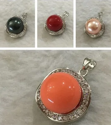 

New lady's 5 colors 14mm Brown Shell Pearl Fashion Pendant