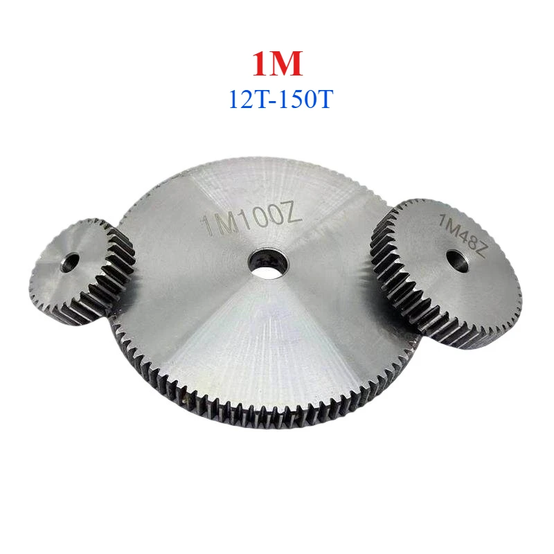 1pcs 1M Spur Gear Flat Cylindrical, 10T 20T 30T 40T 50T 60T 120T Optional, SC45 Carbon Steel Precision Machined Gear, 10mm Thick
