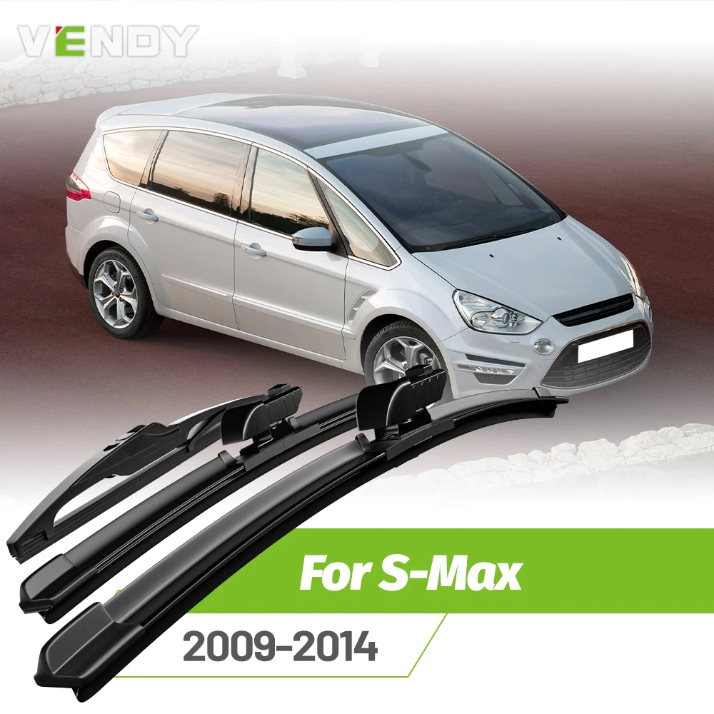 

Front & Rear Wiper Blades Set For Ford S-Max 2009-2014 Windshield Windscreen Window Rain Brushes 30"+26"+13"
