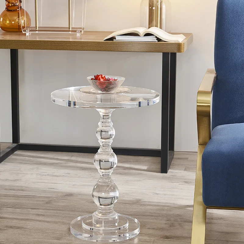 New Acrylic Roman Column Tables Transparent Home Furniture Bedside Table For Living Room Kitchen Coffee Bar Decor Tables