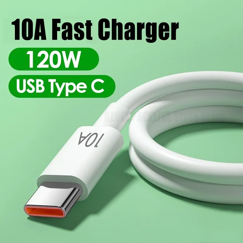 Super Fast Charing Line for Xiaomi Samsung Huawei Honor Poco Quick Charge USB C Cables  120W 10A USB Type C USB Cable Data Cord