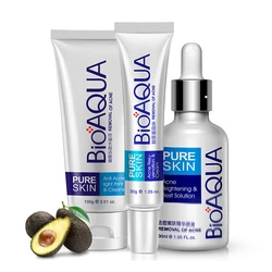 BIOAQUA 3 teile/satz Straffende Hautpflege Sets Straffende Öl Kontrolle Erfrischende Gesichts Creme Gesichts Reiniger Serum Gesicht Pflege Set