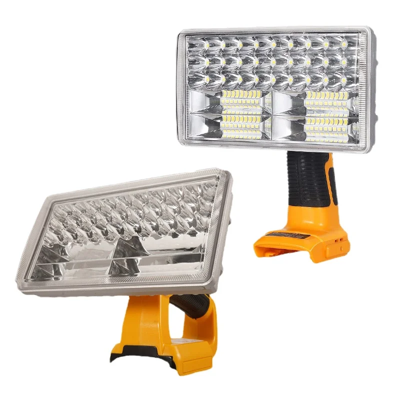 Imagem -02 - Luz de Trabalho Led de Longo Alcance Holofotes Multifuncionais Tocha Porta Usb Compatível com Dewalt Bateria de Lítio 18v Luz de Acampamento