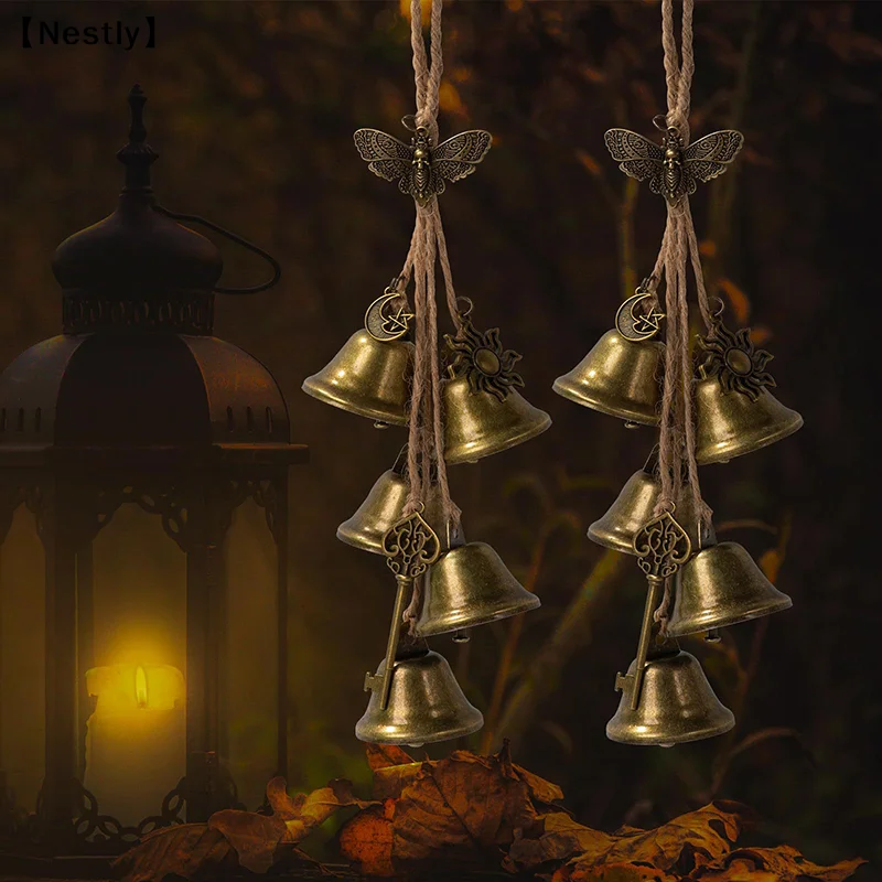 Bell For Door Knob For Protection Brass Bell Hanging Witchcraft Wicca Supplies Wreath Handmade Bell〔Nest〕