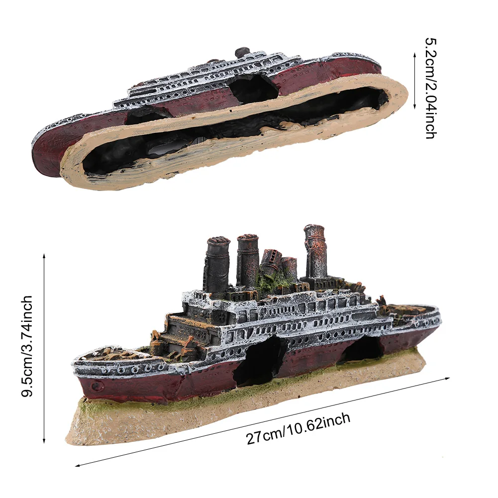 Aquarium Decoration Ornament Titanic Lost Wrecked Boat Ship Aquarium Decoration Ornament Wreck Ornaments Decoration Ornament